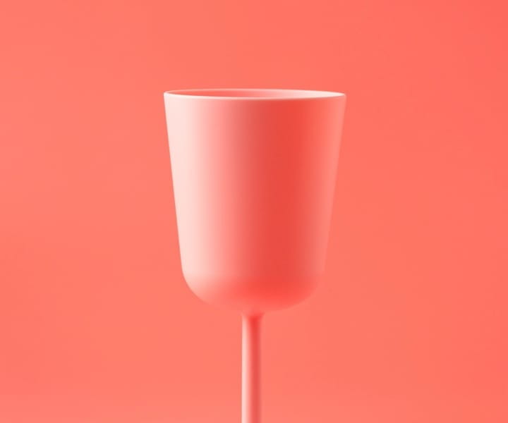 Pink glass pink background